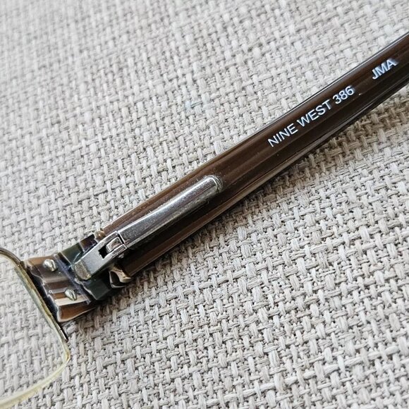 Nine West Vintage Eyeglasses Half Rim Olive/Gold Tone Glasses - Picture 11 of 12